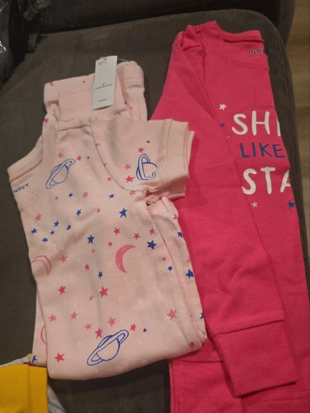 Old Navy Kids Pajama Set - Pink, Yellow, Gray